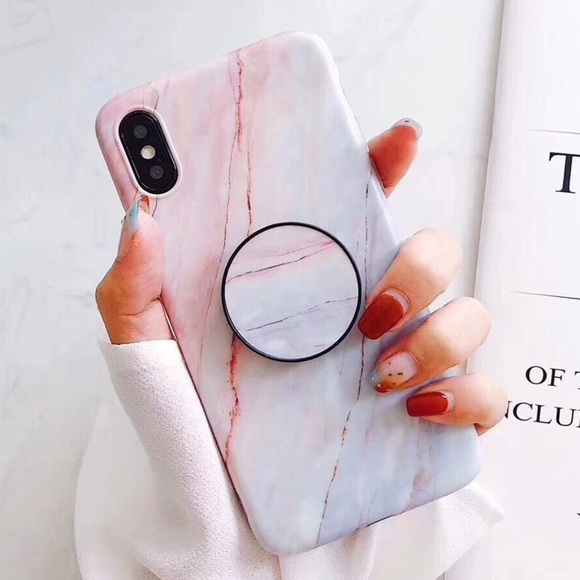 LAST 1 !! NEW iPhone XR Marble Popsocket Grip Case - Picture 2 of 4